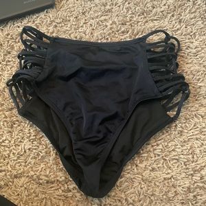 Victoria’s Secret black high waisted swim bottoms